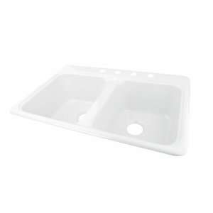 CECO 745 4 Extra Deep 33 x 22 Self Rimming Heavy Cast Iron Kitchen 