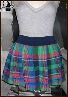 NEW ABERCROMBIE & FITCH A&F Plaid Mini Skirt Size S NWT Blue Red Green 