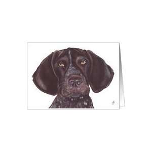  German Short haired Pointer Dog Art Painting Portrait Card 