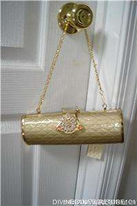 NEW GORGEOUS EVENING CLUTH DUSTY GOLD BAG  