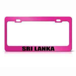Sri Lanka Flag Pink Country Metal license plate frame Tag Holder