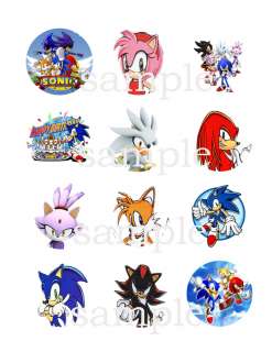 SONIC the HEDGEHOG Assorted Edible Photo CUPCAKE Image Icing Toppers 