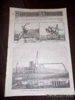 1884 Panama Canal Construction Early French Plan Mag.  