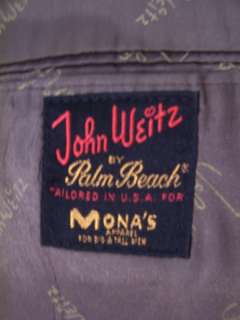 Vintage Tweed John Weitz Blazer & Vest Brown Windowpane 2 btn 40L 