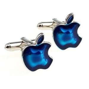  Mac Blue Apple Silver Cufflinks with Gift Box Office 