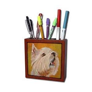   westy, terrier   Tile Pen Holders 5 inch tile pen holder Office