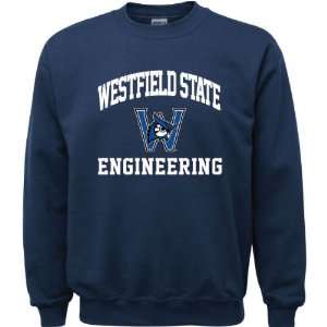  Westfield State Owls Navy Youth Engineering Arch Crewneck 