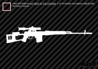 Dragunov Sticker Decal Die cut sniper rifle 7.62  