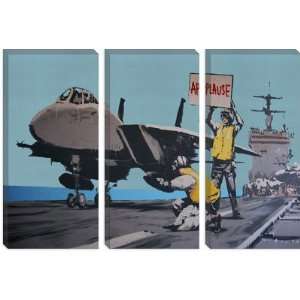  Applause Jet Aircraft Carrier by Banksy Canvas Painting 