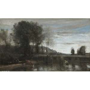  Hand Made Oil Reproduction   Jean Baptiste Corot   32 x 18 