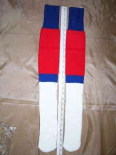 Vintage 1970s Super High Tube Socks Red/White/Blue NOS  