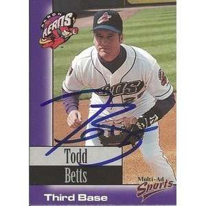  Todd Betts Signed 1998 Akron Aeros Team Set Card Indians 