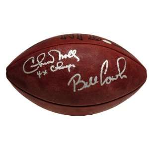  Chuck Noll Autographed Football   with 4xCHAMPS 