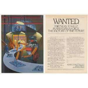  1983 Factory of the Future Robot Pennsylvania 2 Page Print 