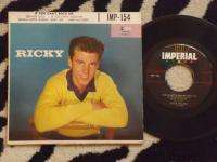 RICK NELSON Ricky IMPERIAL RECORDS rare 45 RPM EP + PS  
