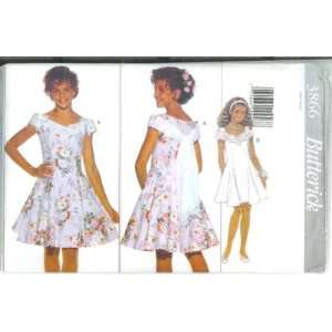  Pattern 3866 Girls Formal Dress, Size 7 8 10 Arts, Crafts & Sewing