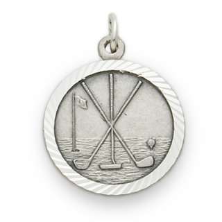 Silver Golf Sport Philippians 413 Cross Medal Necklace  