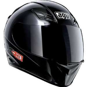  AGV Solid K3 On Road Motorcycle Helmet   Black / Medium 
