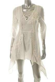 XCVI NEW White Versatile Dress Lace Eyelet M  