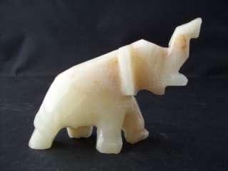 Vintage White Soapstone ELEPHANT Sculpture Figurine  