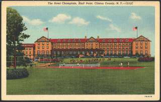   Point Clinton County New York NY 1941 Hotel Champlain Vintage Postcard