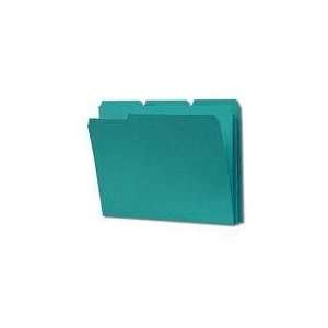 Smead Colored Top Tab File Folder, Teal, Letter Size, 11 pt, 1/3 Cut 