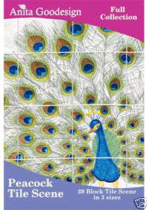 Anita Goodesign Designs CD PEACOCK TILE SCENES  