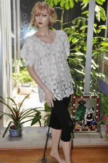 Soft & Gorgeous Cotton Hand Crochet Dress or Tunic Whi  
