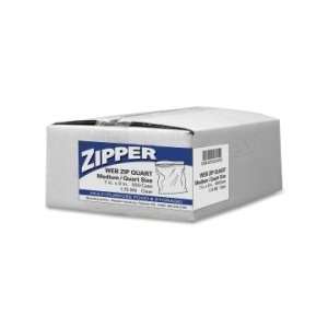  Webster Zipper Quart Size Freezer Bag   Clear 