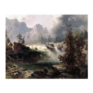  Oil Painting Rocky Mountain Stream Albert Bierstadt Hand 