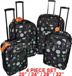 Piece Set Luggage Rolling Wheeled Color CIRCLES Hard Back Expandable 
