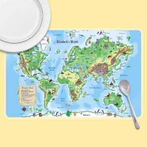  Kidlandia Whimsical World Map Placemat