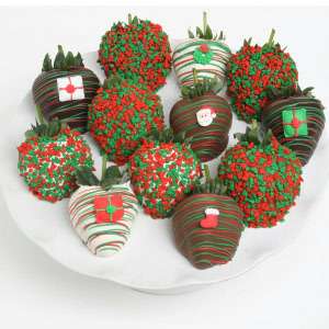   12 Christmas Strawberries by Golden Edibles