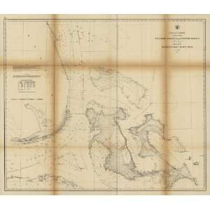  Civil War Map Atlantic coast of the United States in four 
