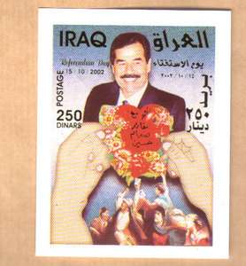 IRAQ REFERENDUM DAY, SADDAM HUSSEIN MNH SHEET 2002  