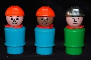 Vintage Fisher Price Little People LOT CONSTRUCTION 942  