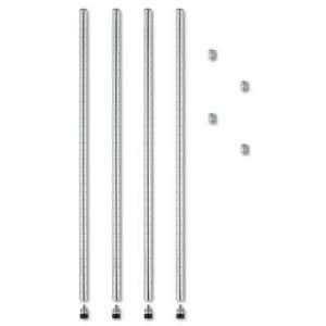 Alera Stackable Posts For Wire Shelving 36 Inch High Silver 4/Pack 