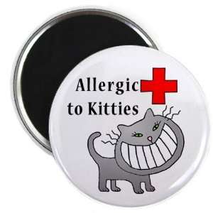  ALLERGIC TO CATS Medical Alert 2.25 inch Fridge Magnet 