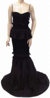 New $9125 Roberto Cavalli Long Dress Black Size 42 NWT 988  