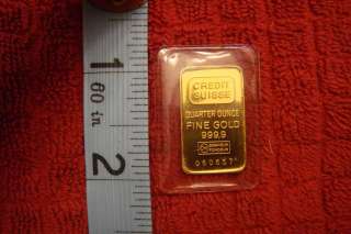 CREDIT SUISSE GOLD 1/4 OUNCE FINE GOLD 999.9 BAR  