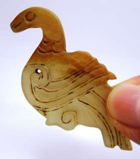 Chinese Ritual Present Translucent Jade Goose Pendant  