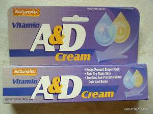 Vitamin A & D Cream Sunburn Diaper Rash Dry Flaky Skin  