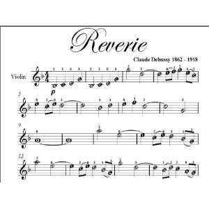    Reverie Debussy Easy Violin Sheet Music Claude Debussy Books