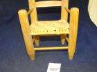 VTG Natural Wood Rustic Look Ladder Back Woven Seat Doll Chair 13x5x7 