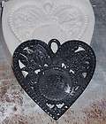 Victorian Floral Heart Polymer Clay Push Mold Handmade  