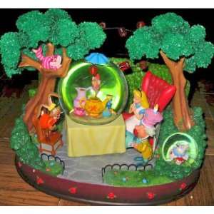  Disney Snowglobe Alice in Wonderland Musical Tea Party 
