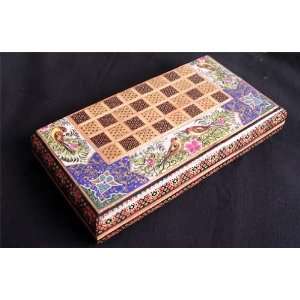  Persian Hand Crafted Backgammon / Chess Board with Sparrow 