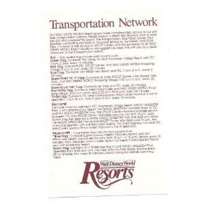 1987 Walt Disney World Transportation Network Guide Booklet Brochure