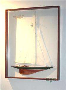 Abordage Framed Shamrock V Half Model Americas Cup Boat  
