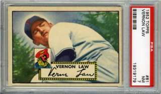1952 Topps #81 Vernon Law PSA 7 NM Pittsburgh Pirates  